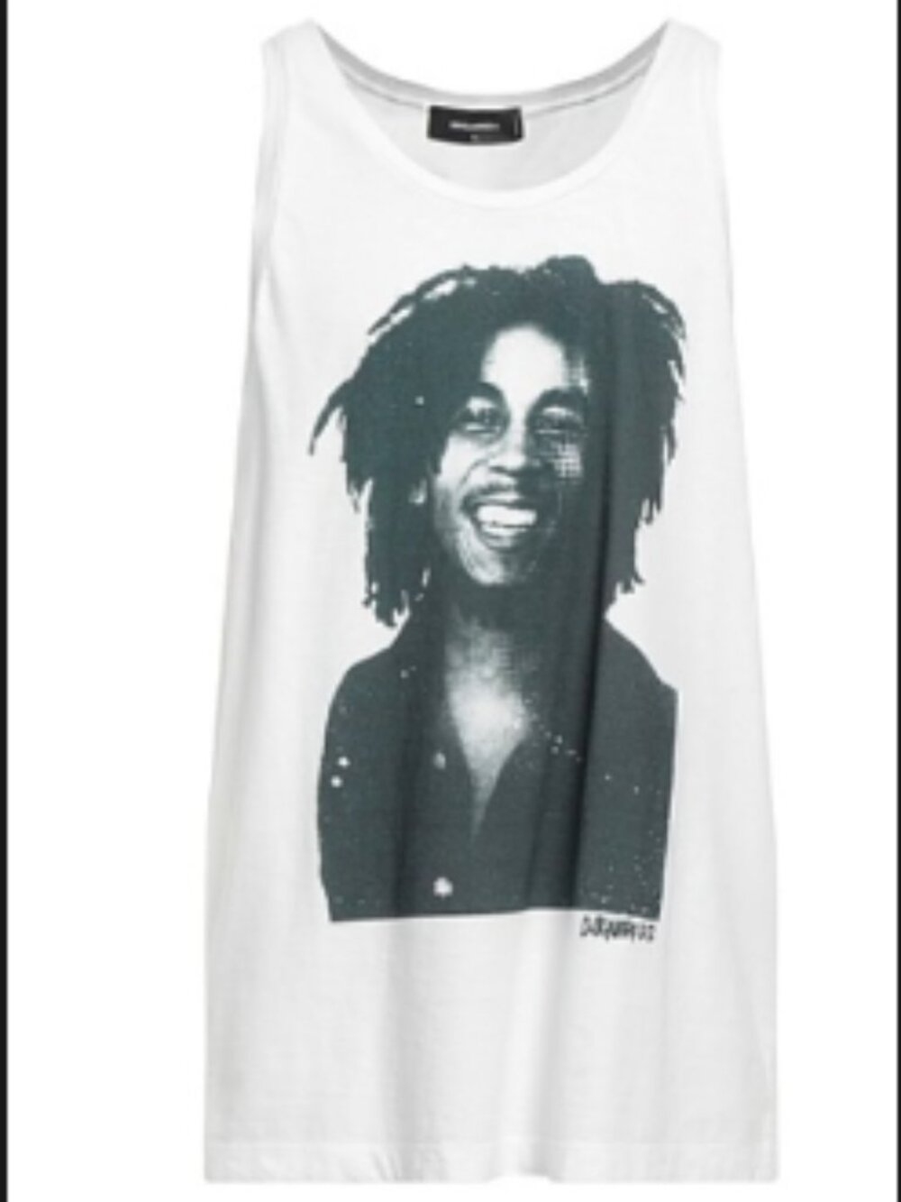 DSQUARED2 Bob Marley Graphic Longline Tank Top White Men’s M Made in Italy